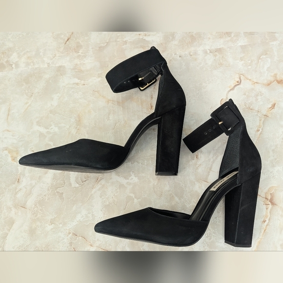 Steve Madden Velvet high heel cuff ankle strap buckle shoes Made In Brazil Sz 9M - Picture 8 of 13